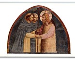 Christ Received by Two Dominicans Painting by Fra Angelico UNP DB Postca... - $2.92