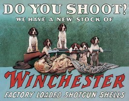 Winchester Shoot Metal tin sign hunting Shotgun Cabin home Wall decor #2442 - $19.97