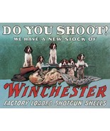 Winchester Shoot Metal tin sign hunting Shotgun Cabin home Wall decor #2442 - £14.91 GBP