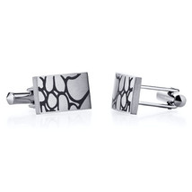 Abstract Squiggle Design Brushed Finish Titanium Cufflinks - £46.98 GBP