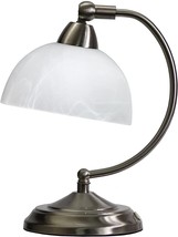 Office Desk Lamp Modern Table Reading Vintage Touch Glass Bankers Brushed Nickel - £38.67 GBP