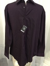 Calvin Klein Men&#39;s Dress Shirt Slim Fit Purple &amp; Black Striped Size XL New! - £30.15 GBP