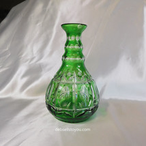 Green Cut to Clear Decanter or Carafe # 22627 - £53.67 GBP