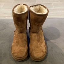 Womens Sheepskin Suede Mid Calf Fashion Boots, Chestnut, Size 6 - £13.96 GBP