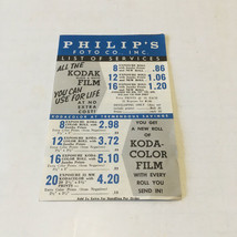 Vintage Philip&#39;s foto inc.list of services mail in order form for kodak ... - £15.25 GBP