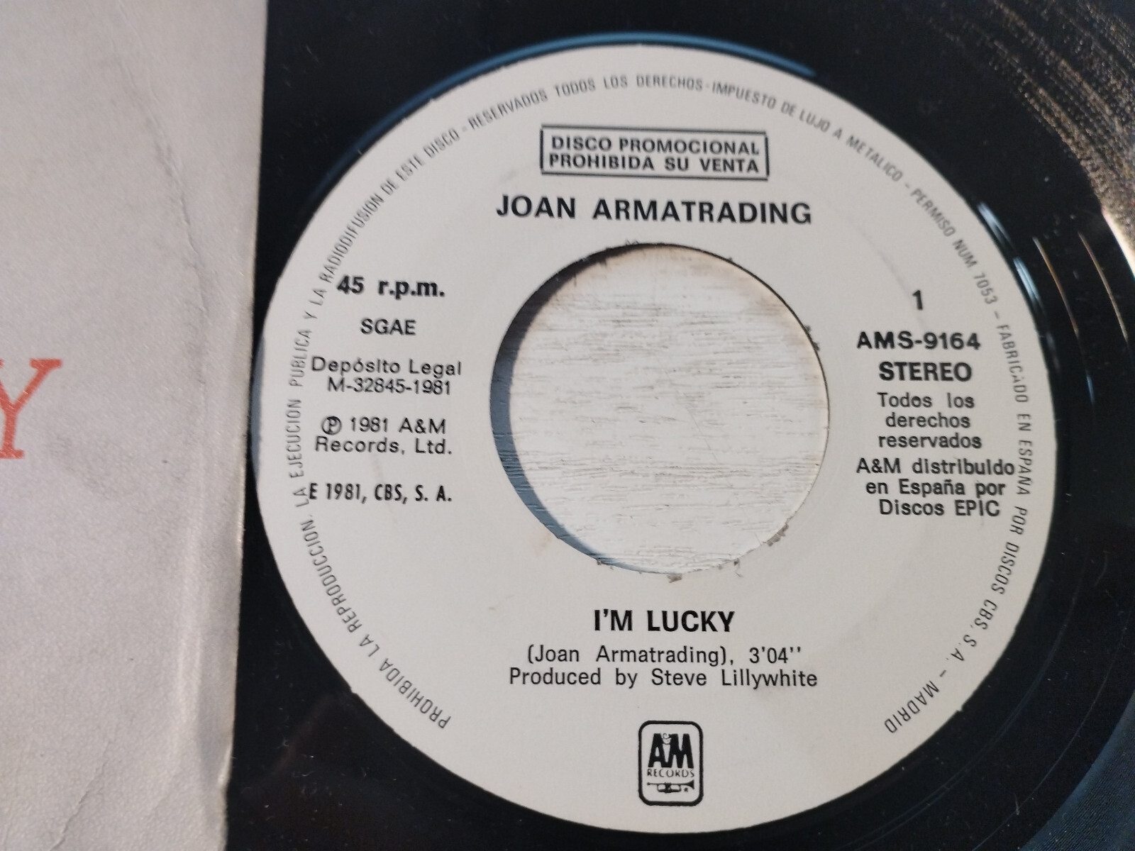 Joan Armatrading - I'M Lucky 1981 Am - Single LP vinyl 7 " VG/VG Promo Item image 2