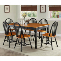 Dining Room Table Set 7-Piece Wood Kitchen Tables And Chairs Farmhouse Country - £494.41 GBP