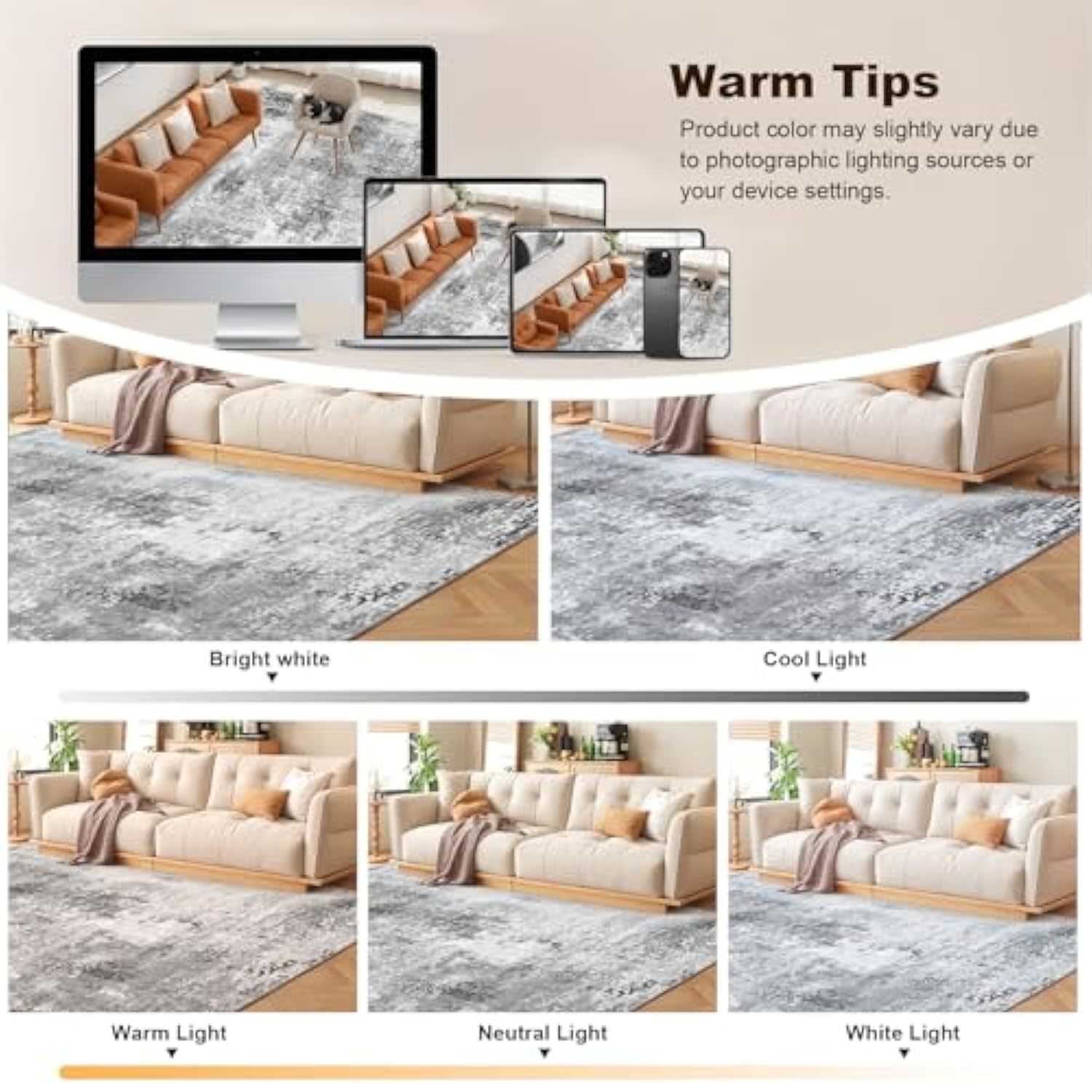 Washable Area Rug Non-Slip Vantage Entryway Rugs With Rubber Backing, Indoor Out