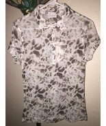 NWT DAILY SPORTS LOVELY CAPPED SLEEVE ANIMAL PRINT SHEER GOLF POLO TOP S... - £32.71 GBP