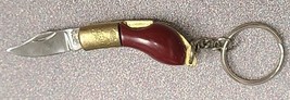Vintage Mini Folding Red Pocket Knife Keychain 2.75 in. RARE ART - $14.89