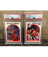 1989 Hoops Michael Jordan #21 All Star &amp; #200 PSA 9 &amp; 8 Chicago Bulls Set! - $58.04