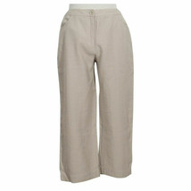 Eileen Fisher Beechwood Beige Rustic Cotton Momem Crop Pants S - £80.12 GBP