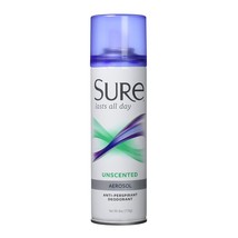 SURE Unscented Aerosol Spray Antiperspirant / Deodorant 6 oz. Last All Day - $9.77