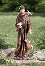 St Francis of Assisi Statue Religious Outdoor Garden Lawn Figurine Sculp... - $44.83