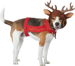 Rudolph the Red Nosed Christmas Reindeer Dog Pet Costume Happy Howl-idays M - £11.25 GBP
