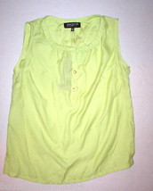 New Womens NWT Jones New York Blouse Green Sorbet Lime 6P 6 Petite Sleeveless  - £54.60 GBP
