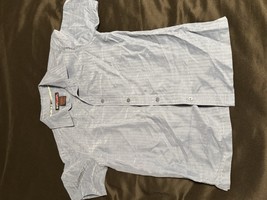 Tony Hawk Boys Shirt Size M (10/12) Blue Striped Button-Up Short Sleeve - $11.99