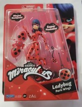Lady Bug Lucky Charm 6&quot; Zag Action Figure Miraculous Ladybug Paris Wings - £10.03 GBP
