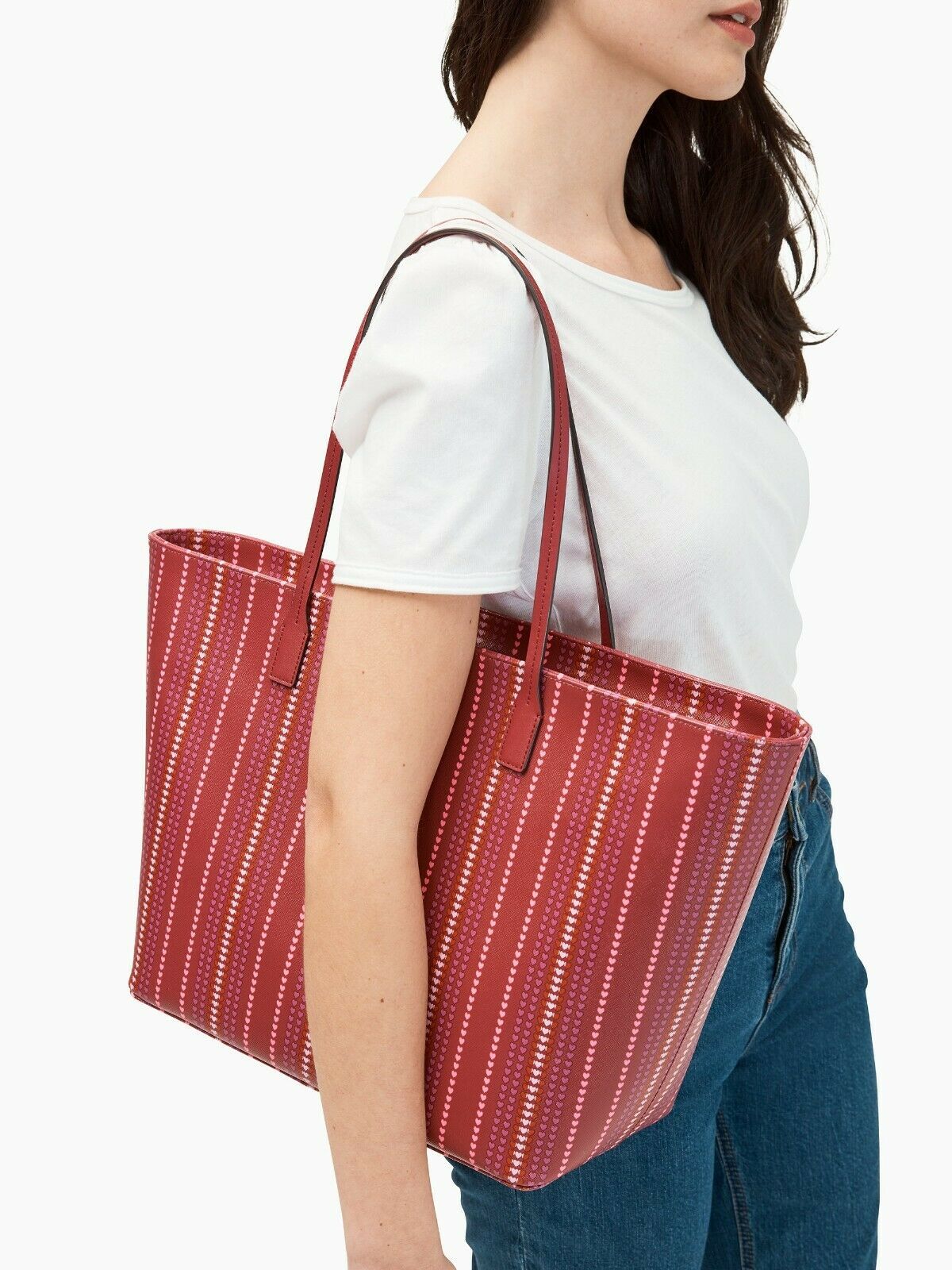 R Kate Spade Margareta Cranberry Extra Large Saffiano Tote WKRU6581