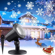Christmas Snowflake Projector Outdoor Led Moving Snowfall Laser Light La... - £27.26 GBP