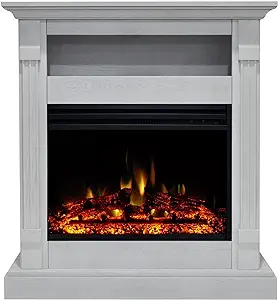 Sienna 34 Inch Freestanding Fireplace Mantel With Storage Shelf And 1500W Electr - £544.57 GBP
