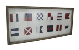 Scratch &amp; Dent Wood Framed Nautical Signal Flags Decorative Wall Hanging - £13.97 GBP