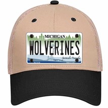 Michigan Wolverines Novelty Khaki Mesh License Plate Hat - £22.97 GBP