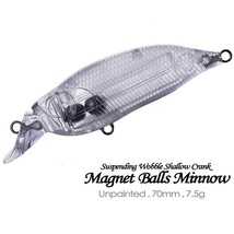10PCS 7cm 7.5g Magnet Balls Shallow Crankbait Unpainted Blank Fishing Lure model - £9.24 GBP