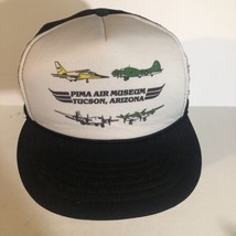 Vintage Pima Air Museum cap hat White SnapBack Airplanes Tucson Arizona H1 - £11.24 GBP