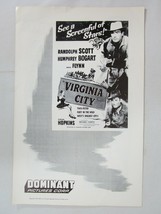 Virginia City Original Pressbook Humphrey Bogart Randolph Scott 1956 4 P... - £71.21 GBP