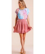 New UMGEE S M L Rose Pink Eyelet Detail Elastic Waistband Full Short Ski... - $27.74 CAD