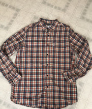 Columbia Mens Orange plaid Shirt Button Down Sz  XL Tall Long Sleeve Cotton - $32.04