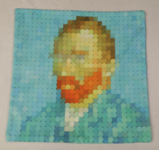 Vincent Van Gogh Self Portrait Pixel Art Throw Pillow Cushion Covers 17.5 x 17.5 - £19.25 GBP