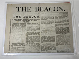 THE BEACON - Springfield Ohio 1886 Prohibition Era  Vol 1 No 1 Newspaper - $29.70