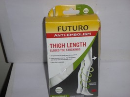 Futuro Thigh Length Anti-Embolism Closed Toe Stockings - Moderate -White - $14.99