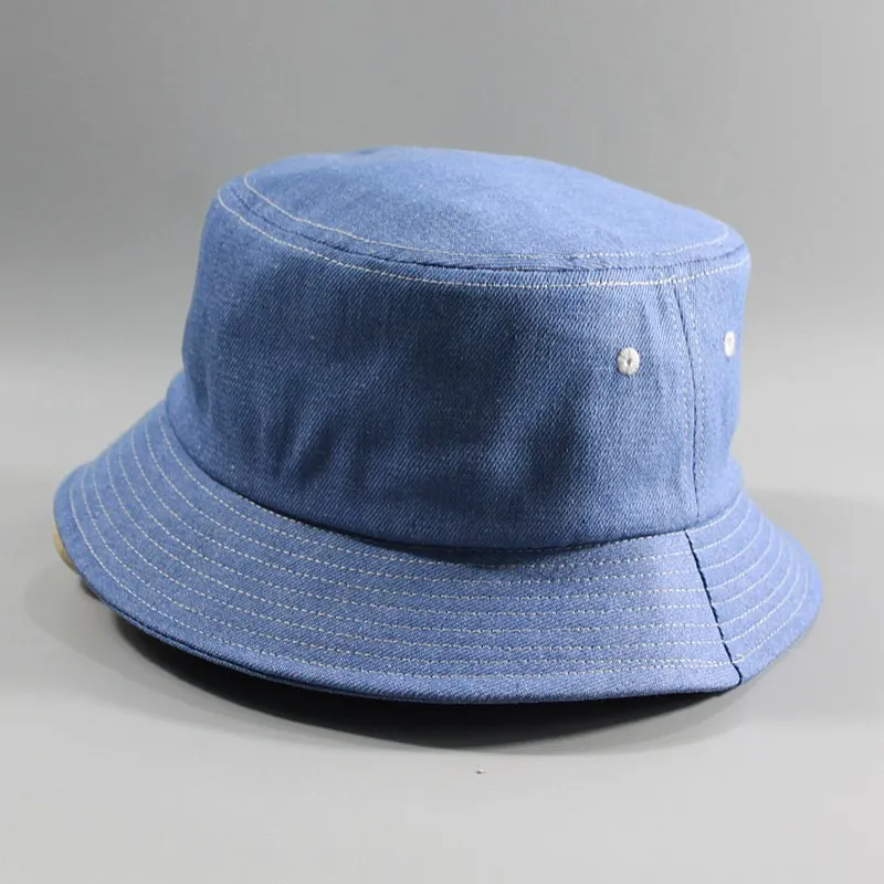 Male Fishing Big Head Large Size Boonie Hats Ladies Beach Denim Bucket Hat Man P - £46.52 GBP