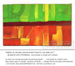 Green vs Orange 2004 C Peterson * Orig Oil Painting on Canvas * Abstract Shapes - £301.50 GBP