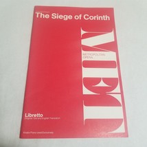 The Siege of Corinth Metropolitan Opera Libretto 1974 Schirmer - £8.63 GBP