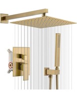 Iriber Champagne Bronze Rain Shower System, 12” Square Shower Head &amp; Han... - $4,142.25 MXN
