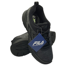 NWT FILA MSRP $89.99 MEN&#39;S BLACK GRAY CASUAL ATHLETIC SNEAKERS SHOES SIZ... - £44.82 GBP