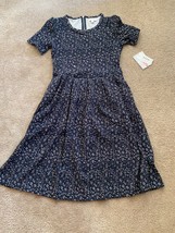 LULAROE Women S Dress Amelia B/W Black Floral flowers Pockets Polyester Spandex - £18.05 GBP