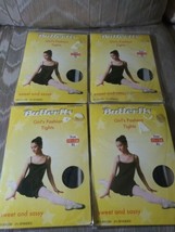 4 Butterfly Girls XL 11-14 Fashion Tights Stockings Navy Blue 98% Nylon 2%... - £11.86 GBP