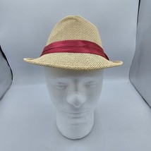 Mens Hat By Simplicity, Tan, With Red Stripe, New, One Size Fits Most - $12.99