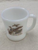 Vintage Fire King Oven Ware &quot;Ruffed Grouse&quot; game bird coffee mug cup milk glass - £11.14 GBP