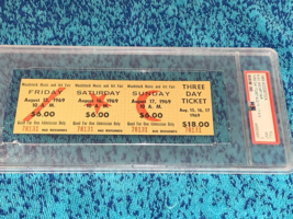 Woodstock Psa 9 Ticket Rare 1969 Mail Order $18.00 3 Day Jimi Hendrix Ephemera - $324.98