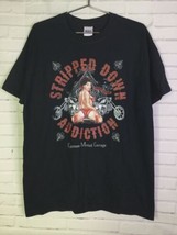 Stripped Down Addiction Mens Size L T-Shirt Metal Biker Chop Shop Garage Girl - £9.74 GBP