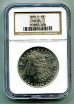 1888-O Morgan Silver Dollar Ngc MS64 Top 100 Vam 1A1 Eds Top Pop Premium Quality - £637.45 GBP