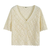 AR Women Spring Crochet Knitted Cardigan Sweaters Short Tops Knitwear - £15.60 GBP
