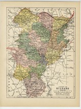 1902 Antique Map Of The County Of Kildare / Ireland - £22.34 GBP