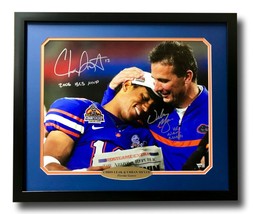 Urban Meyer / Chris Leak Signed Florida Gators 16x20 Framed Photo COA Fanatics - £219.63 GBP
